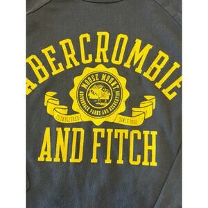 Abercrombie & Fitch Long Sleeve T Shirt Mens Large Muscle Fit Navy Yellow  Tee